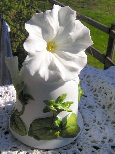  Franklin Mint, США. White Cascade Petunia, художник Jeanne Holgate, 1983. Сын, рассказавший мне эту историю, заметил: "I could put that in the original listing like I have seen other sellers do, but people buy items, not your life story."
