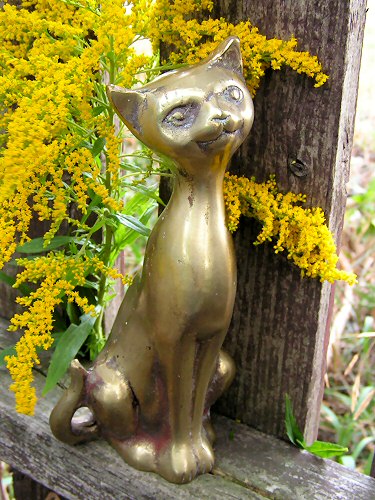 Латунная
кошка, старенькая и довольно потрепанная. И все-таки я не смогла пройти
мимо :-)