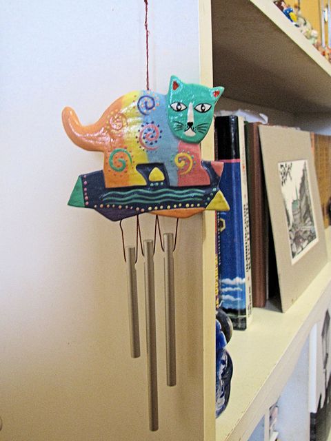 Ветряная звонилка. Кошка
деревянная
